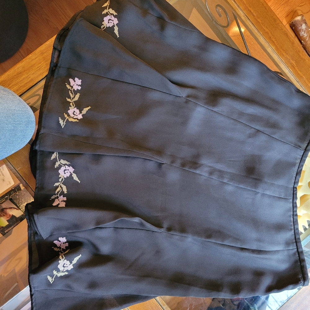 Black silk skirt